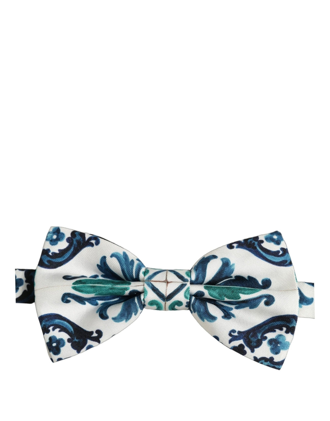 Dolce &amp; Gabbana Men White Sicilian Silk Adjustable Neck Papillon Bow Tie
