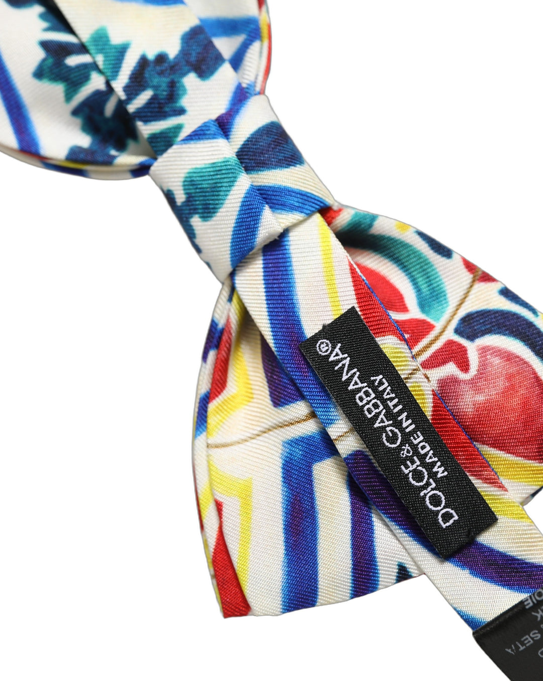 Dolce &amp; Gabbana Men Multicolor Majolica Adjustable Neck Papillon Bow Tie
