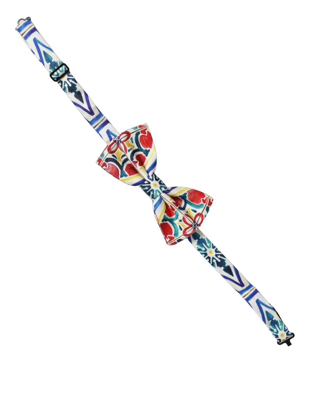 Dolce &amp; Gabbana Men Multicolor Majolica Adjustable Neck Papillon Bow Tie