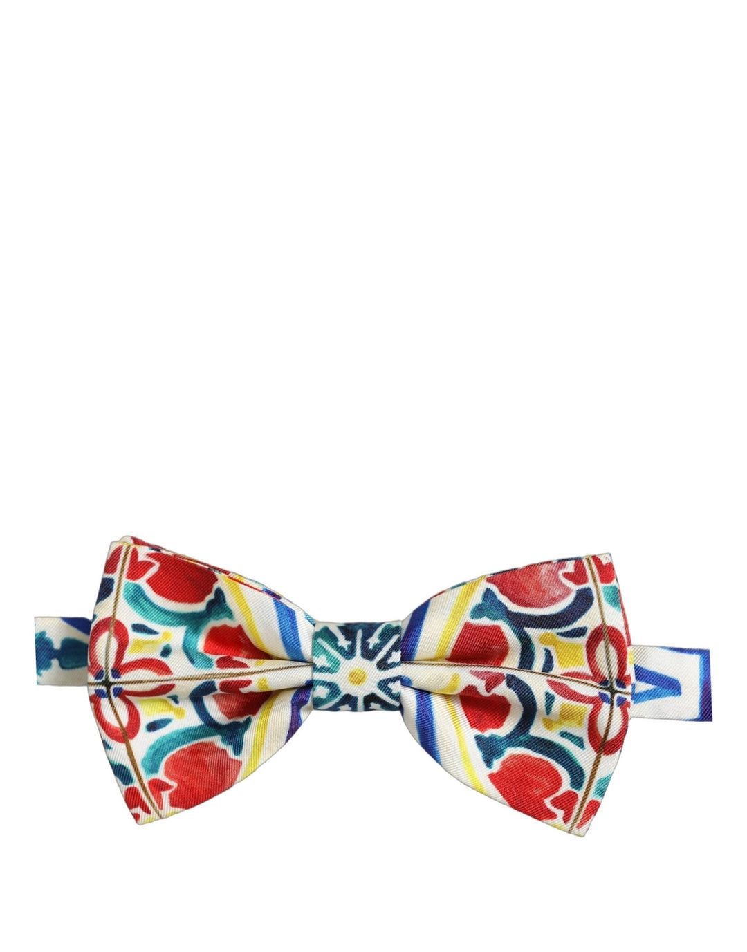 Dolce &amp; Gabbana Men Multicolor Majolica Adjustable Neck Papillon Bow Tie