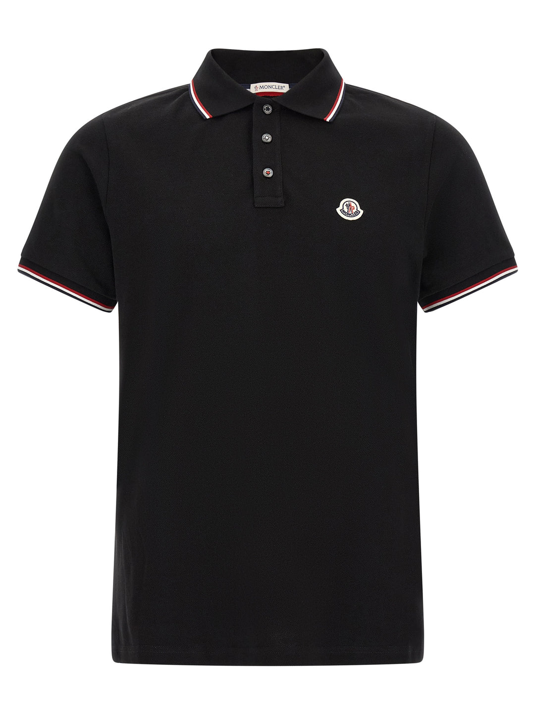 Moncler Black Cotton Polo Shirt