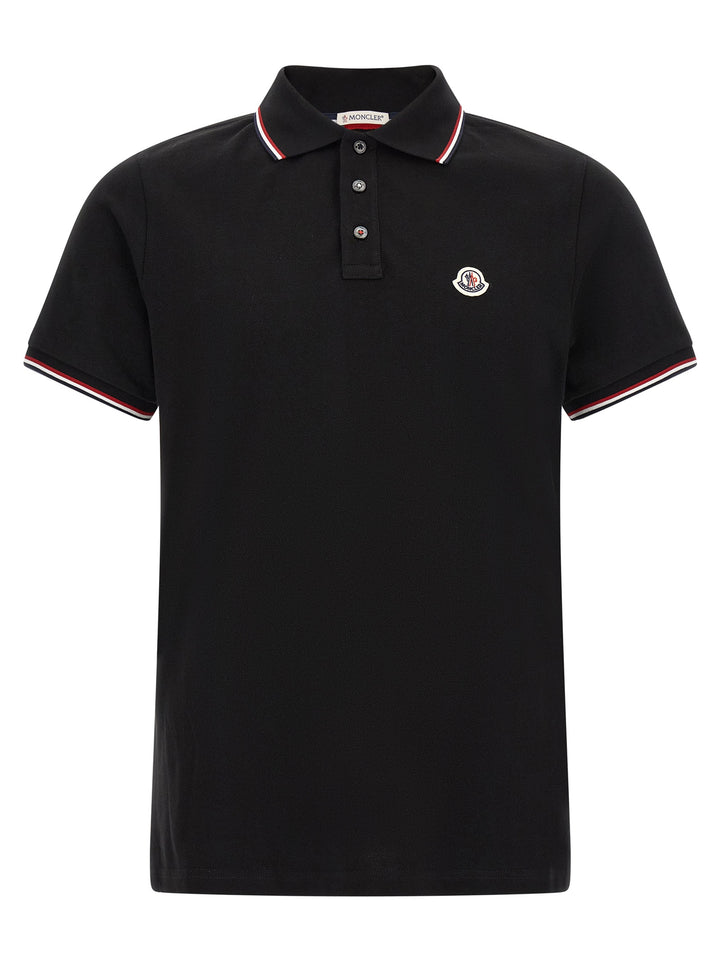 Moncler Black Cotton Polo Shirt