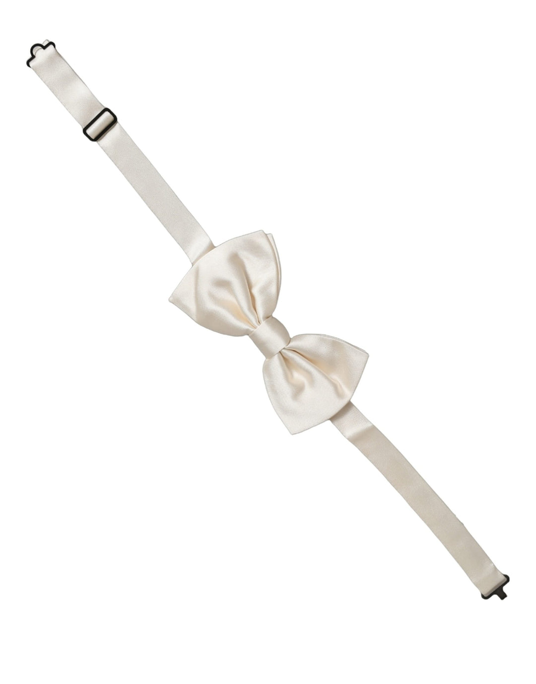 Dolce &amp; Gabbana Men White 100% Silk Adjustable Neck Papillon Bow Tie