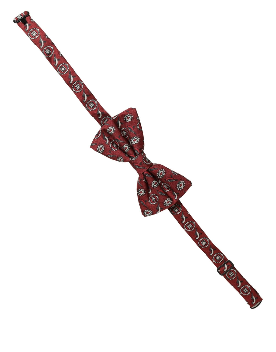Dolce &amp; Gabbana Men Bordeaux Floral Adjustable Neck Papillon Bow Tie