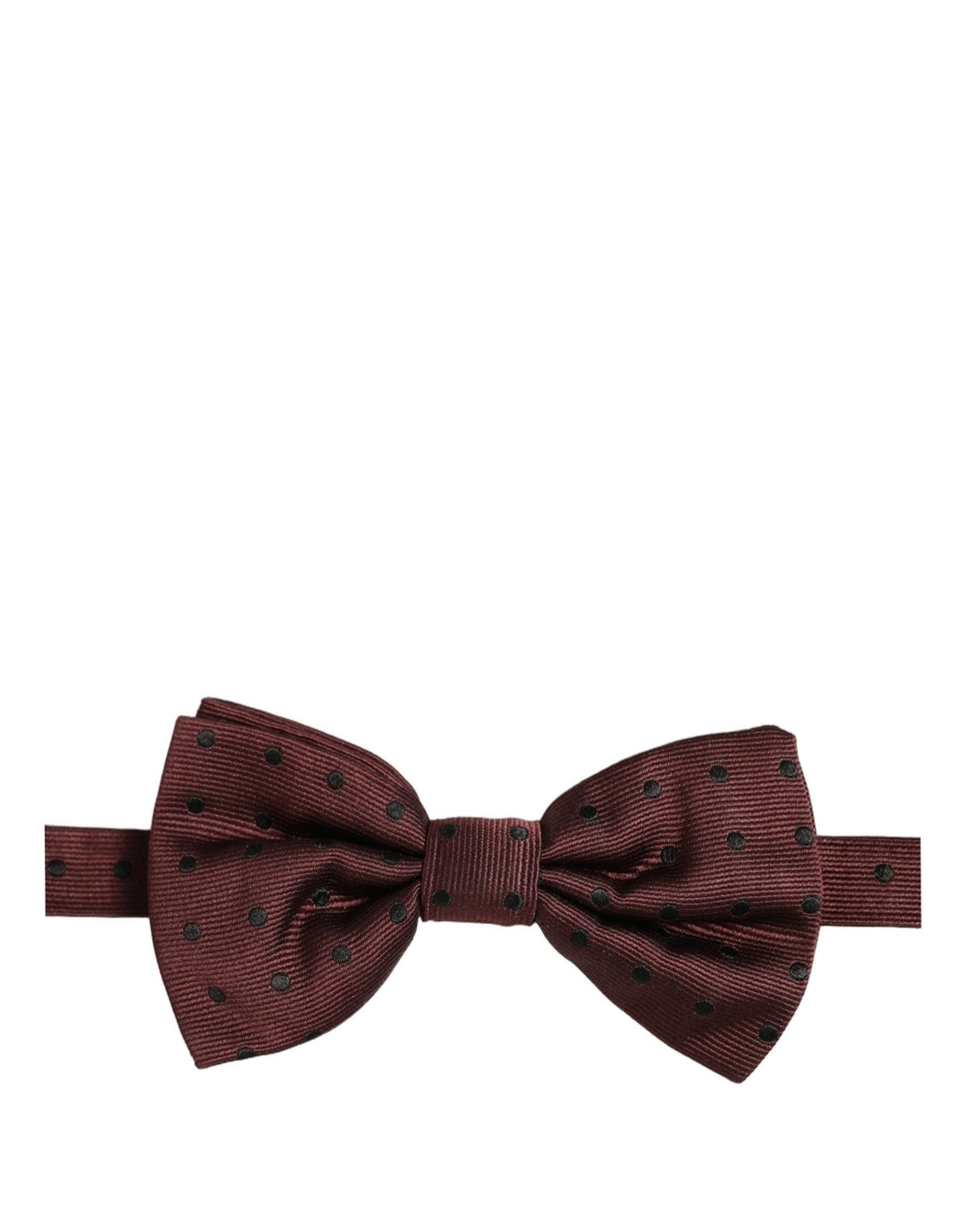 Dolce &amp; Gabbana Burgundy Polka Dot Silk Adjustable Neck Papillon Bow Tie