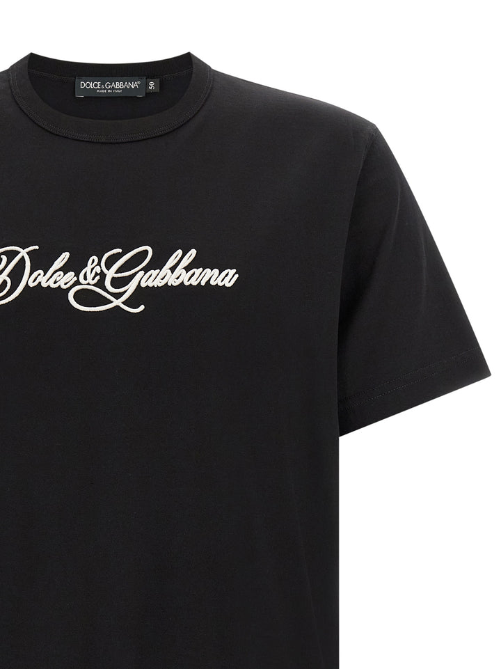 Dolce &amp; Gabbana Black Cotton T-Shirt