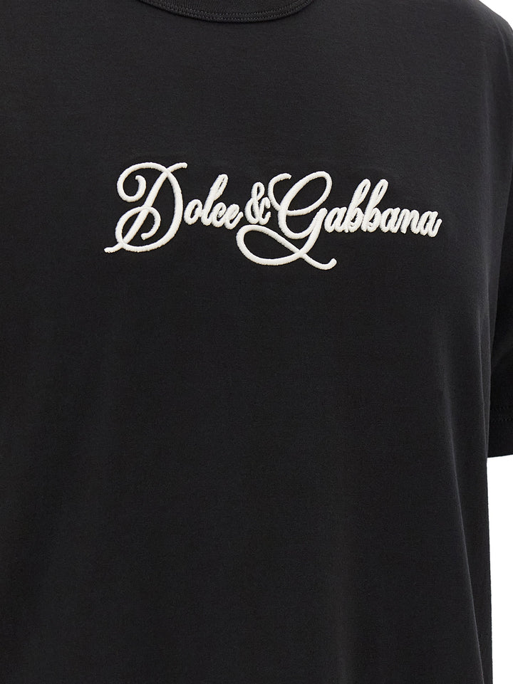 Dolce &amp; Gabbana Black Cotton T-Shirt