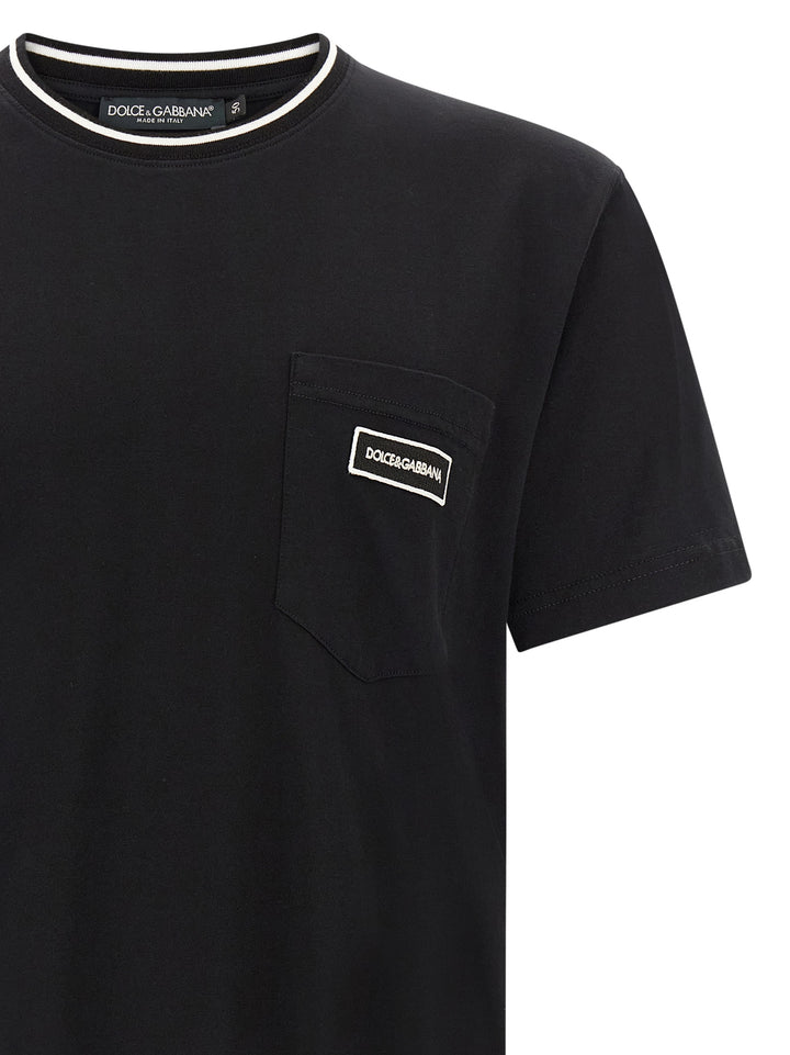Dolce &amp; Gabbana Black Cotton T-Shirt