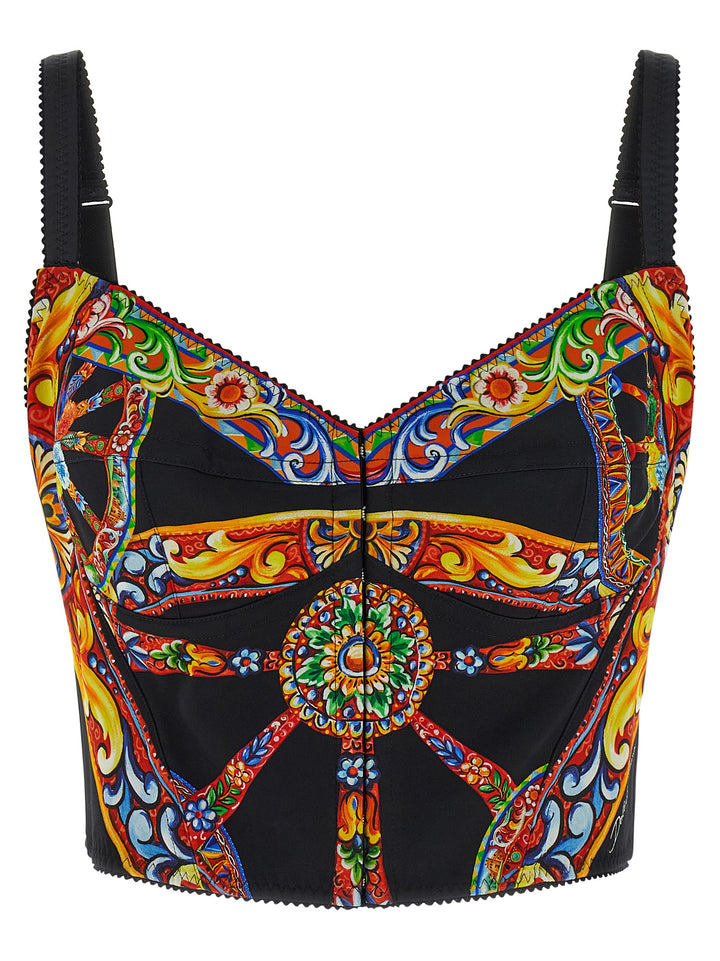 Dolce &amp; Gabbana Multicolor Silk Tank Tops