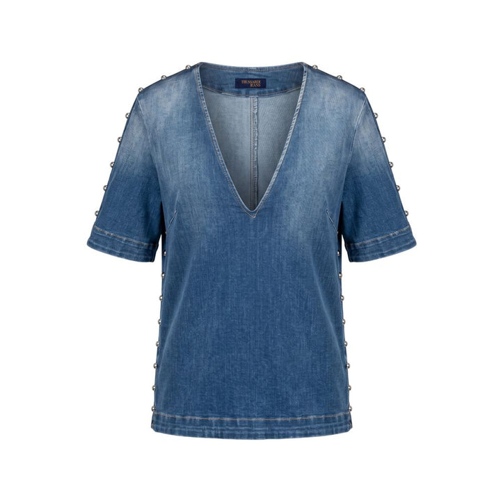 Trussardi Jeans Blue Cotton Women Shirt