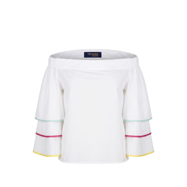 Trussardi Jeans White Cotton Women Shirt