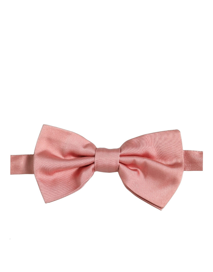 Dolce &amp; Gabbana Men Light Pink 100% Silk Adjustable Neck Papillon Bow Tie