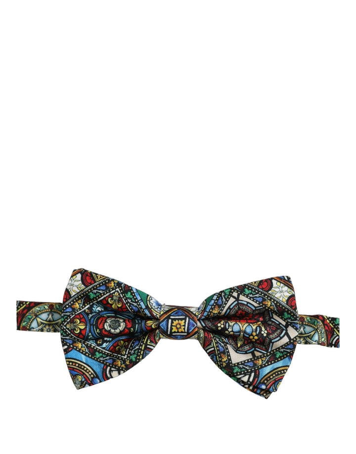 Dolce &amp; Gabbana Men Multicolor Sicilian Adjustable Neck Papillon Bow Tie