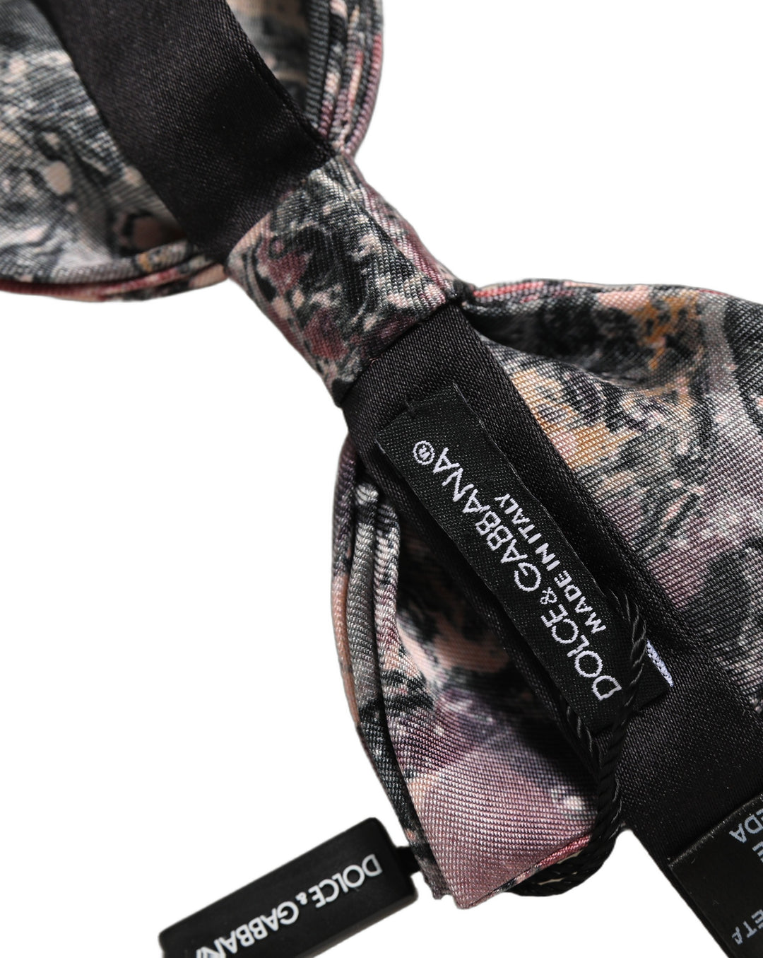 Dolce &amp; Gabbana Multicolor Marble Silk Adjustable Neck Papillon Bow Tie