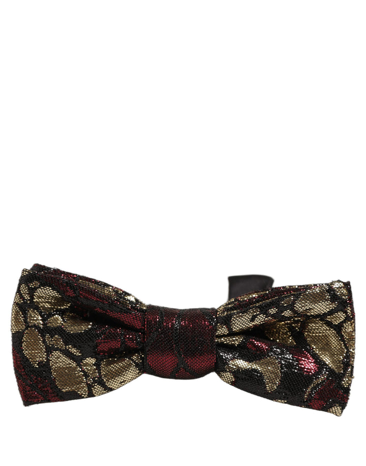 Dolce &amp; Gabbana Multicolor Floral Jacquard Adjustable Neck Papillon Bow Tie