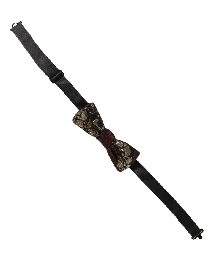 Dolce &amp; Gabbana Multicolor Floral Jacquard Adjustable Neck Papillon Bow Tie