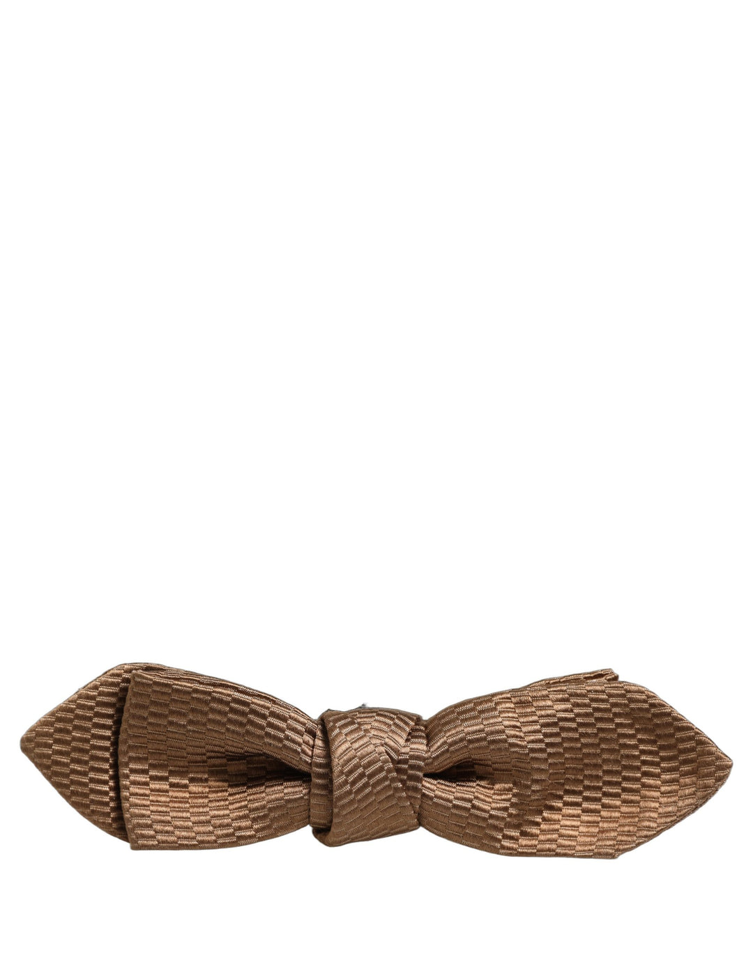 Dolce &amp; Gabbana Men Brown Gold Silk Adjustable Neck Papillon Bow Tie