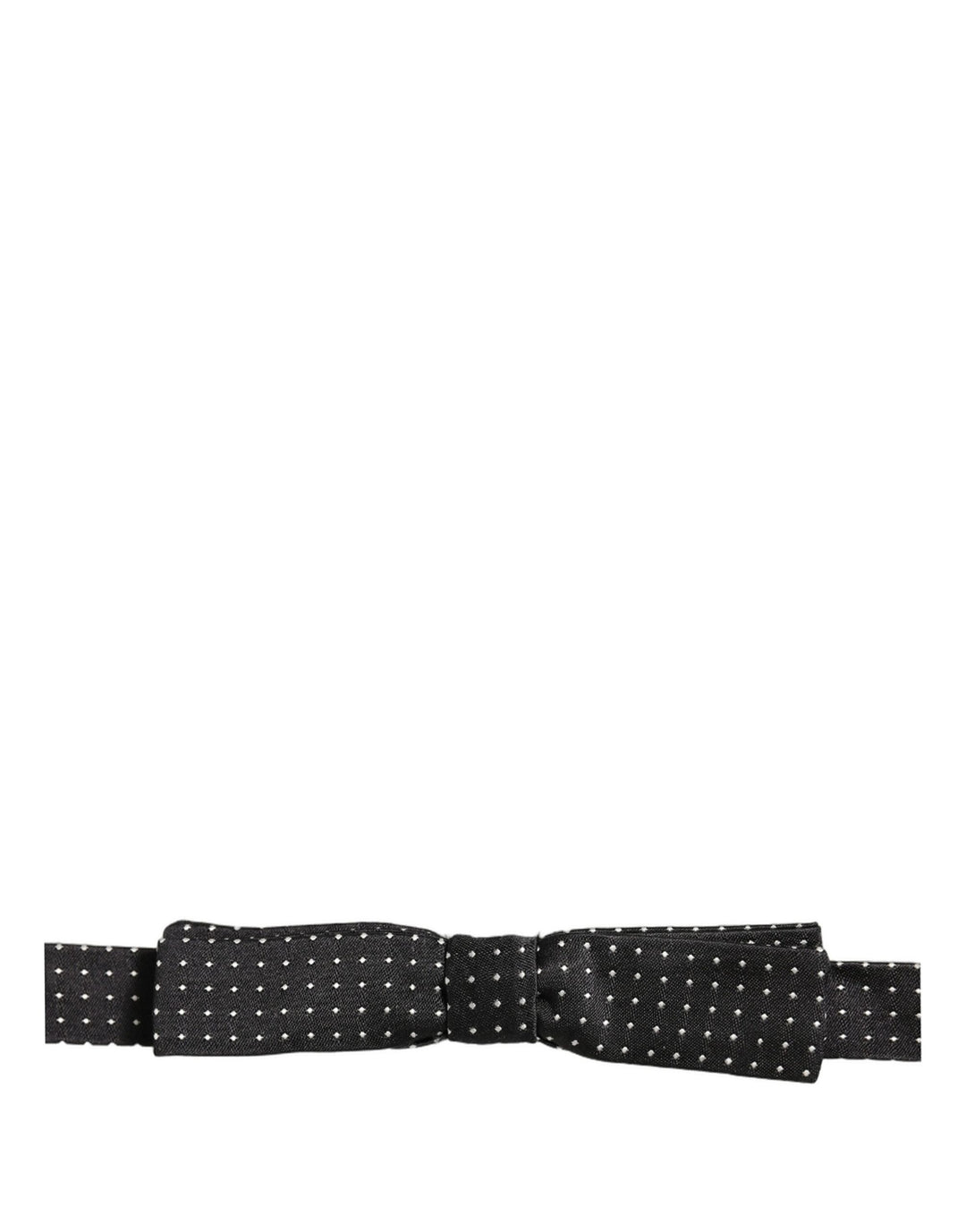 Dolce &amp; Gabbana Black White Polka Dot Adjustable Neck Papillon Bow Tie