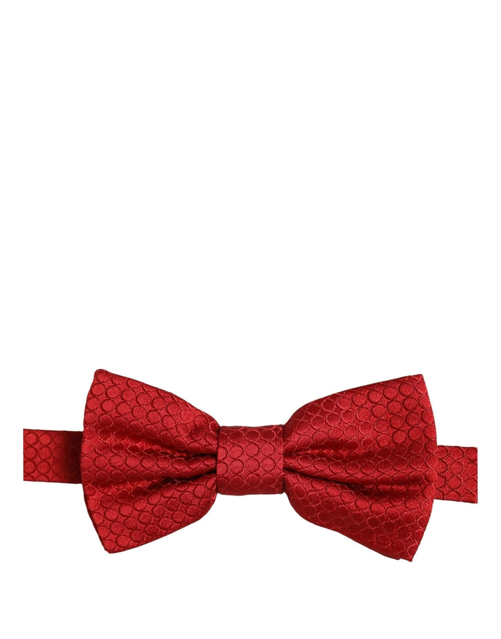 Dolce &amp; Gabbana Men Red 100% Silk Adjustable Neck Papillon Bow Tie