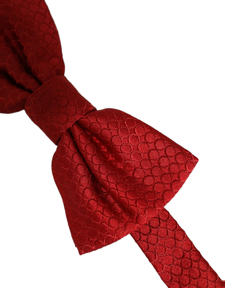 Dolce &amp; Gabbana Men Red 100% Silk Adjustable Neck Papillon Bow Tie
