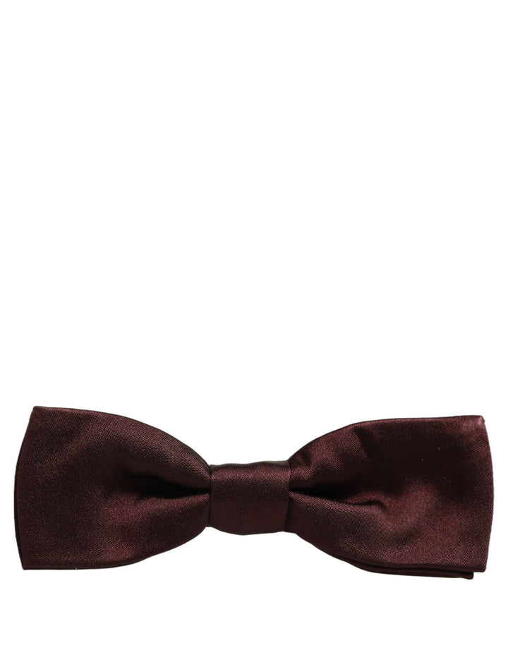 Dolce &amp; Gabbana Men Brown 100% Silk Adjustable Neck Papillon Bow Tie