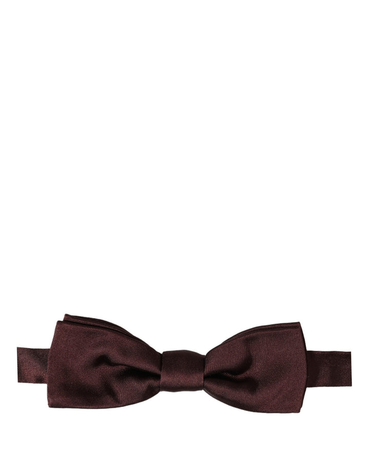 Dolce &amp; Gabbana Men Brown 100% Silk Adjustable Neck Papillon Bow Tie