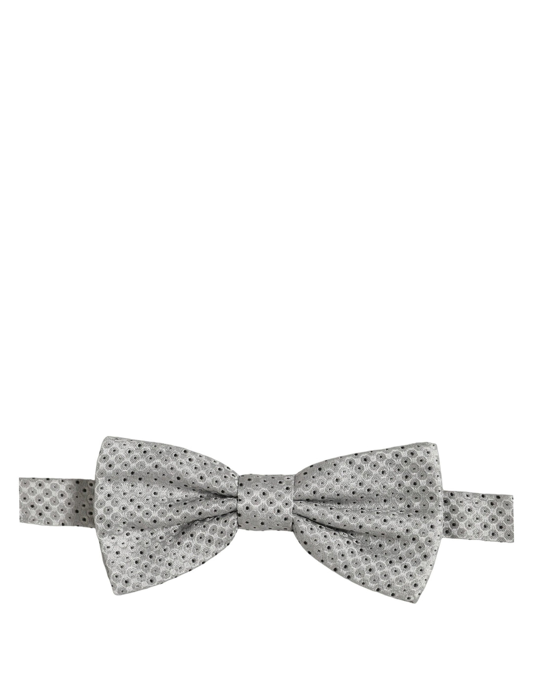 Dolce &amp; Gabbana Men Black Gray Polka Dot Adjustable Neck Papillon Bow Tie