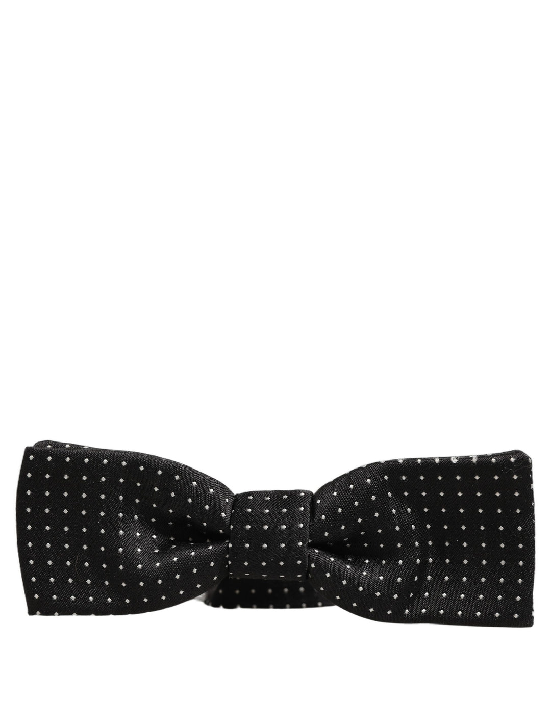 Dolce &amp; Gabbana Black White Polka Dot Adjustable Neck Papillon Bow Tie