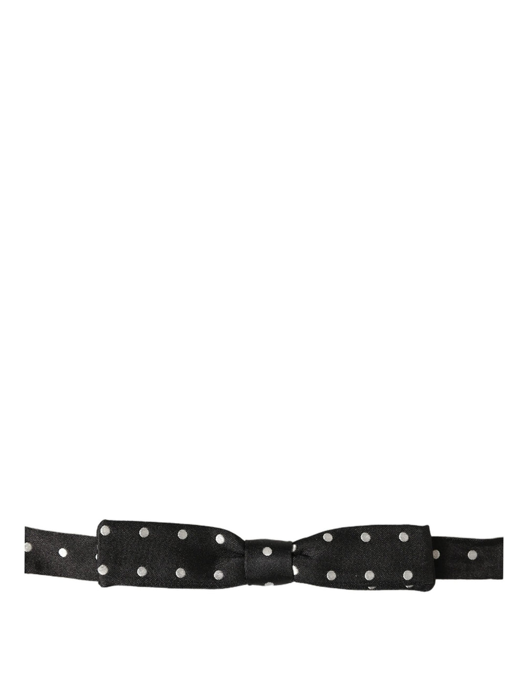 Dolce &amp; Gabbana Black White Polka Dot Adjustable Neck Papillon Bow Tie
