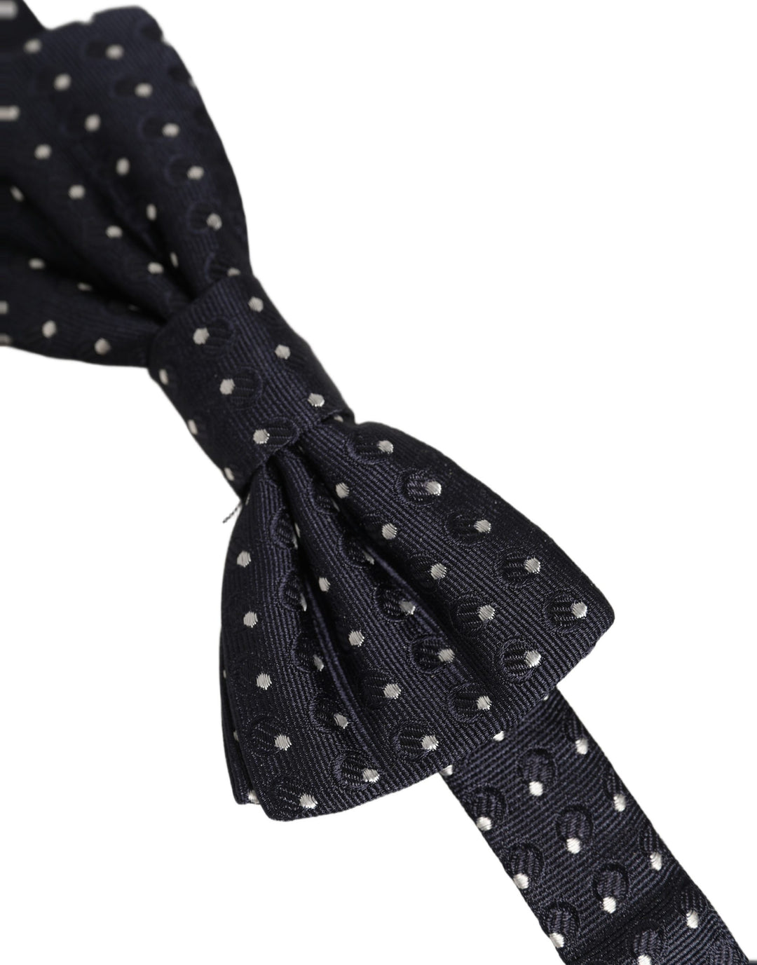 Dolce &amp; Gabbana Black White Polka Dot Adjustable Neck Papillon Bow Tie