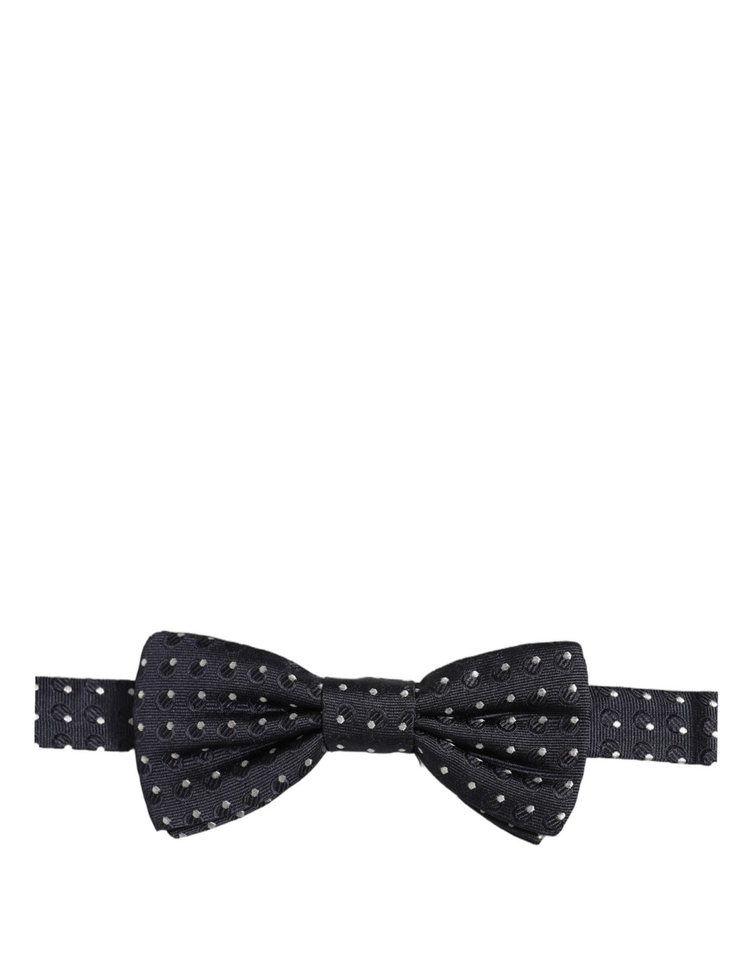 Dolce &amp; Gabbana Black White Polka Dot Adjustable Neck Papillon Bow Tie