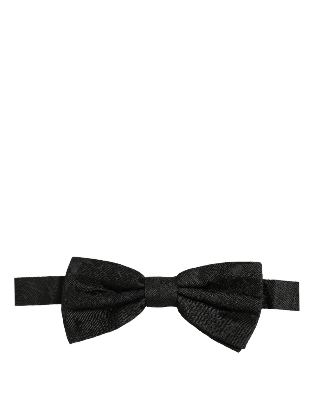 Dolce &amp; Gabbana Men Dark Gray Paisley Silk Adjustable Neck Papillon Bow Tie