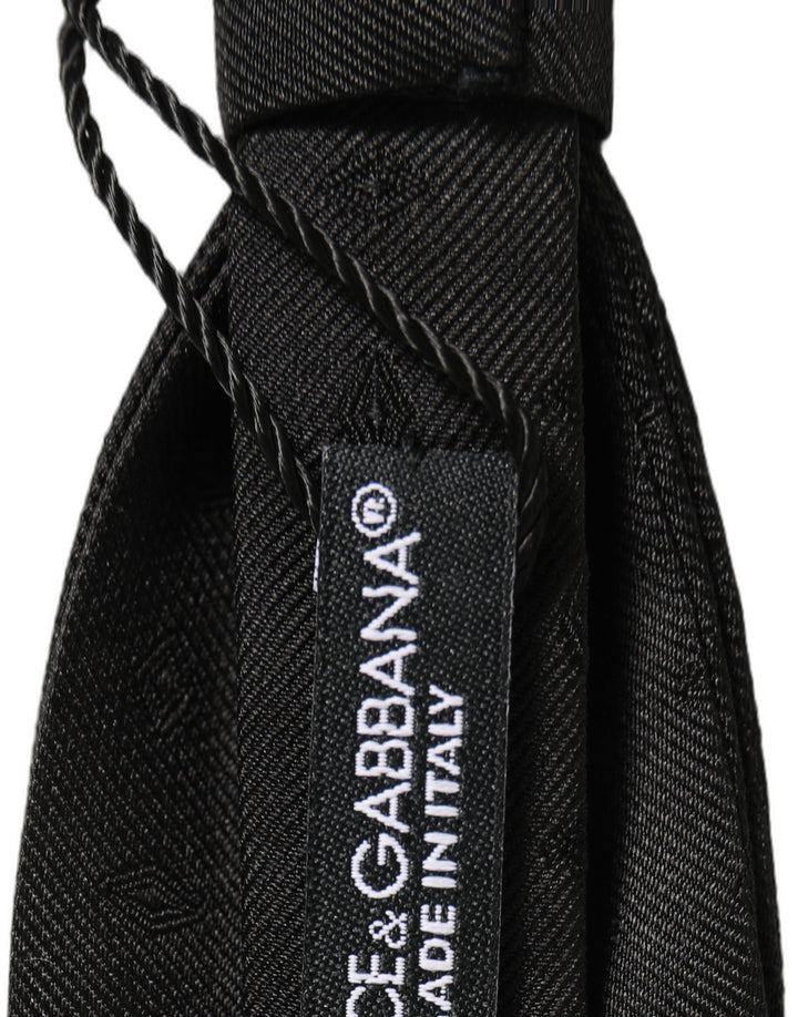 Dolce &amp; Gabbana Men Black 100% Silk Adjustable Neck Papillon Bow Tie