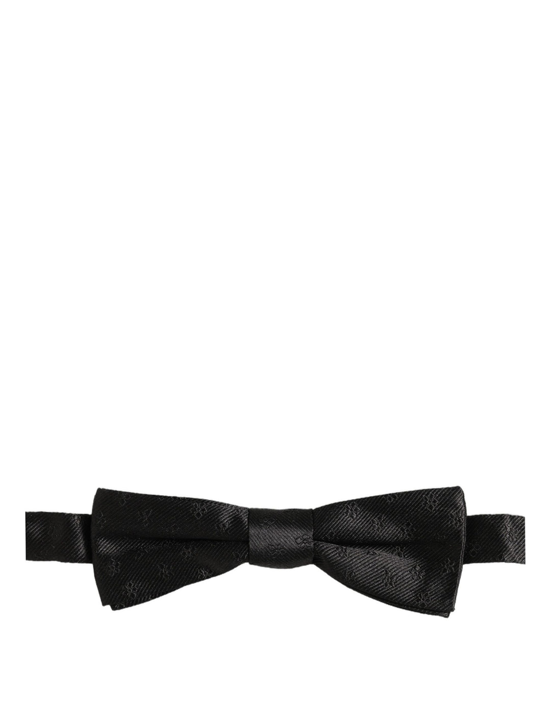 Dolce &amp; Gabbana Men Black Floral Silk Adjustable Neck Papillon Bow Tie