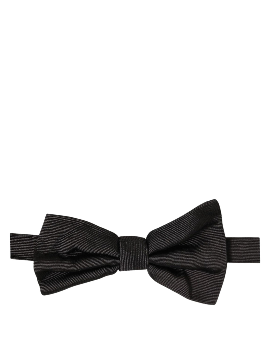 Dolce &amp; Gabbana Men Black 100% Silk Adjustable Neck Papillon Bow Tie