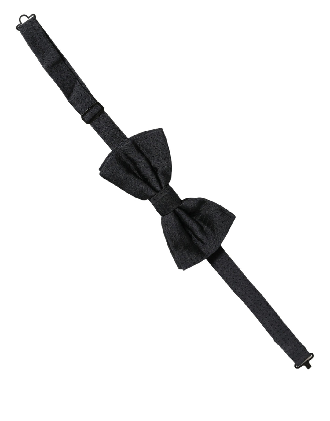 Dolce &amp; Gabbana Men Black 100% Silk Adjustable Neck Papillon Bow Tie