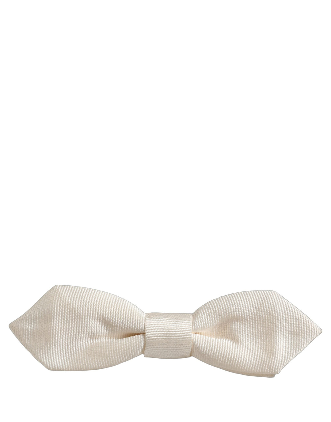 Dolce &amp; Gabbana Men White 100% Silk Adjustable Neck Papillon Bow Tie