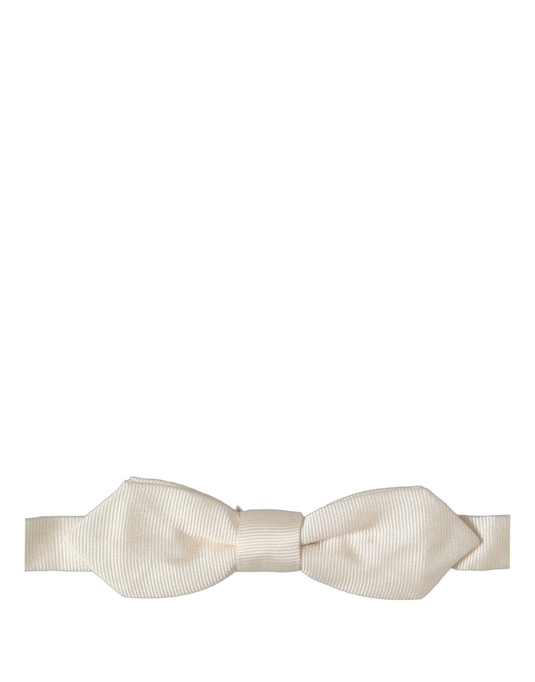 Dolce &amp; Gabbana Men White 100% Silk Adjustable Neck Papillon Bow Tie
