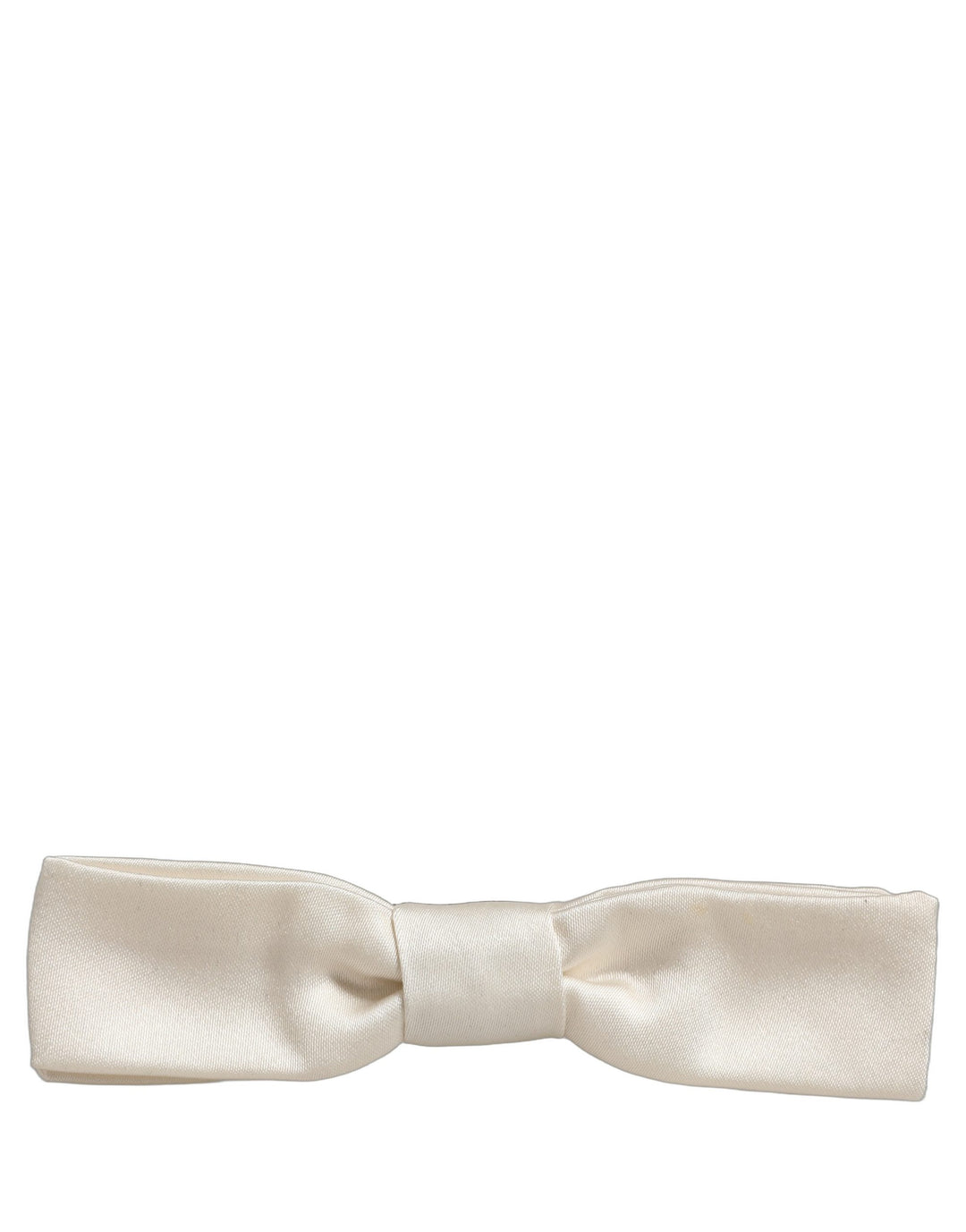 Dolce &amp; Gabbana Men White 100% Silk Adjustable Neck Papillon Bow Tie