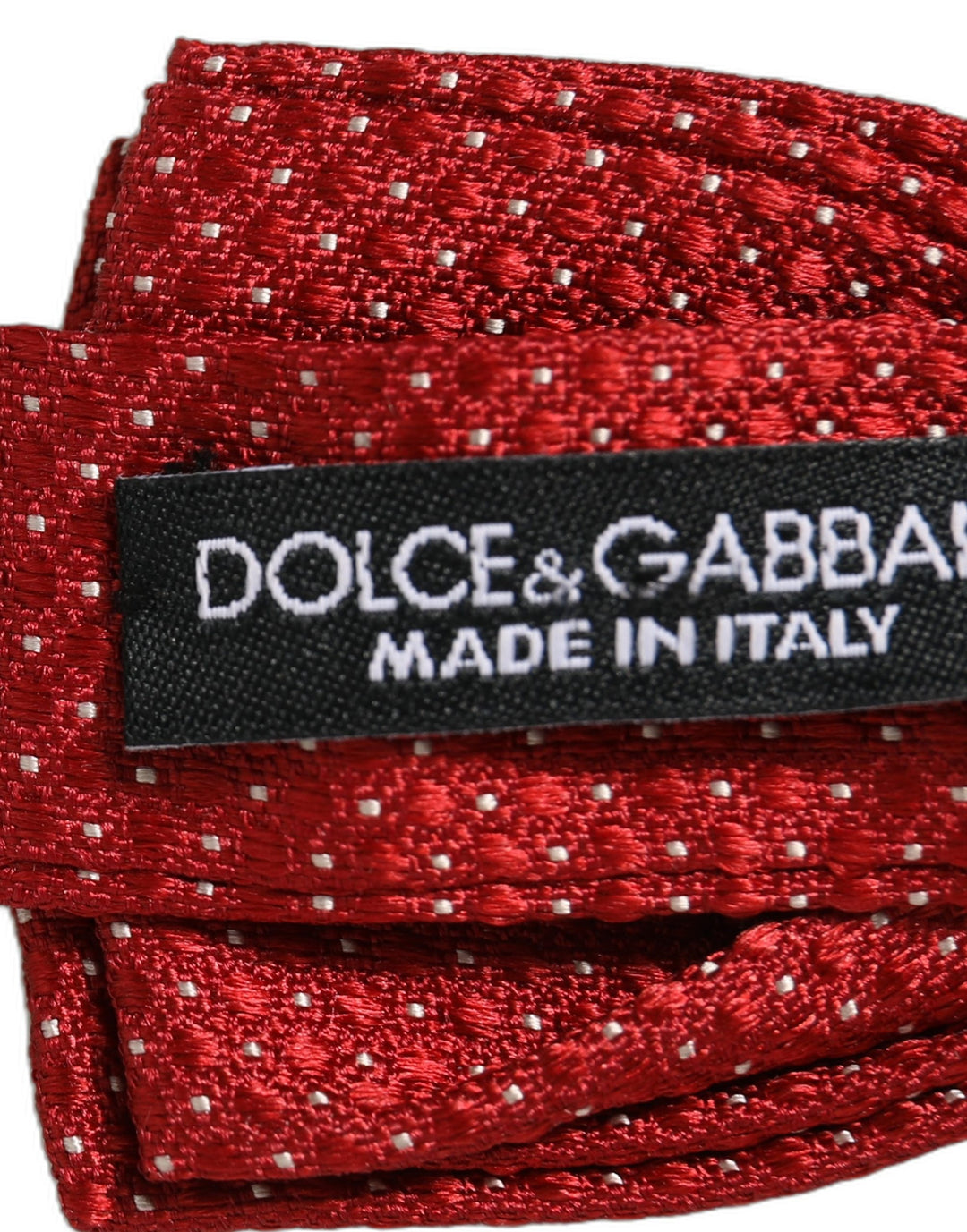 Dolce &amp; Gabbana Men Red Polka Dot Silk Adjustable Neck Papillon Bow Tie