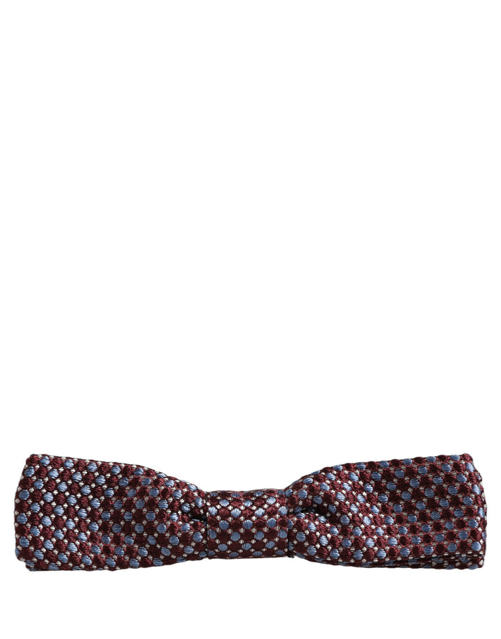Dolce &amp; Gabbana Blue Burgundy Woven Adjustable Neck Papillon Bow Tie