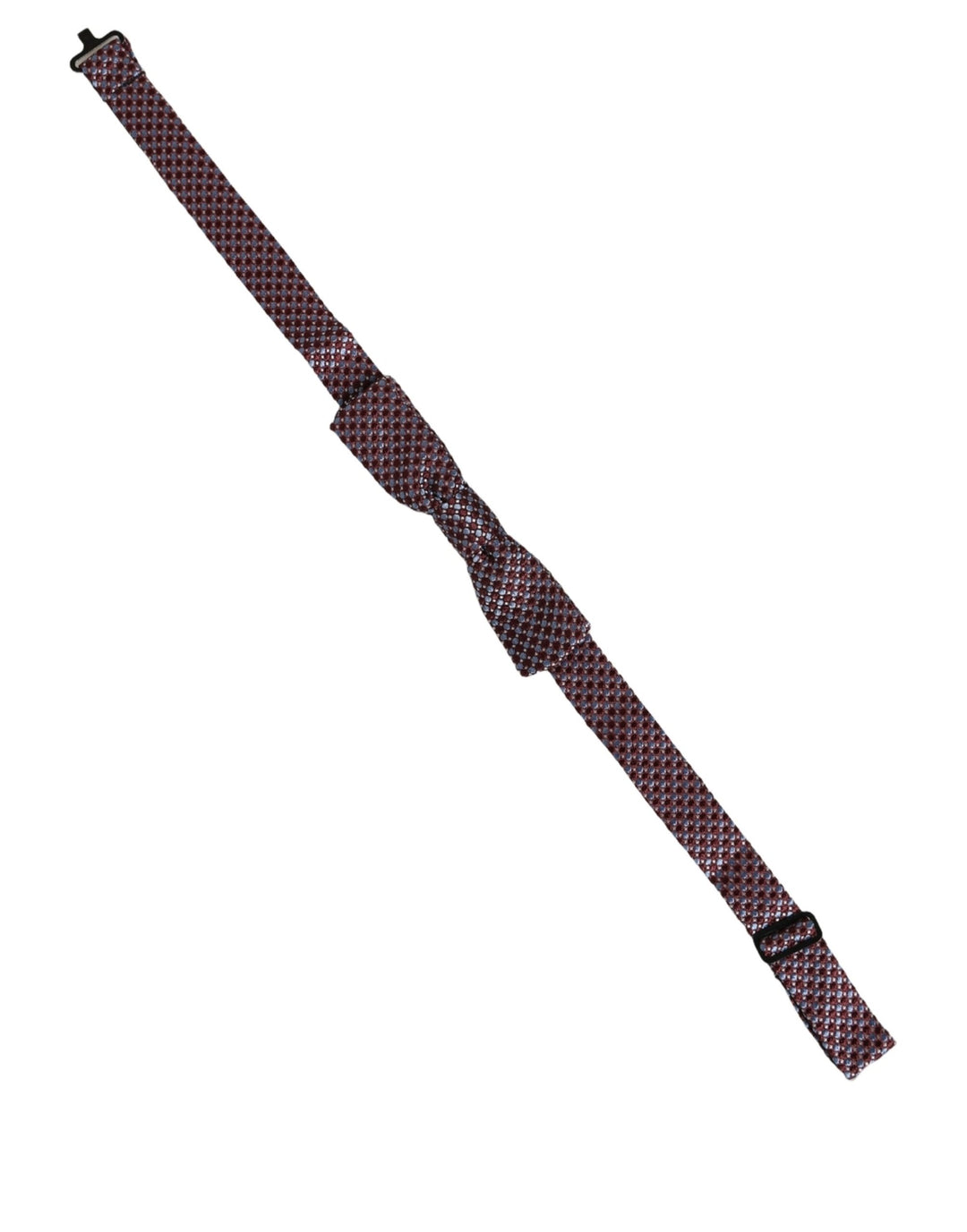 Dolce &amp; Gabbana Blue Burgundy Woven Adjustable Neck Papillon Bow Tie