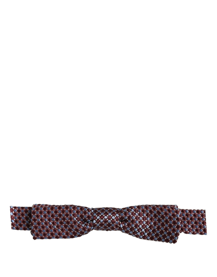 Dolce &amp; Gabbana Blue Burgundy Woven Adjustable Neck Papillon Bow Tie