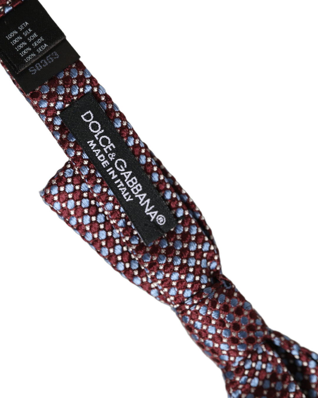 Dolce &amp; Gabbana Blue Burgundy Woven Adjustable Neck Papillon Bow Tie