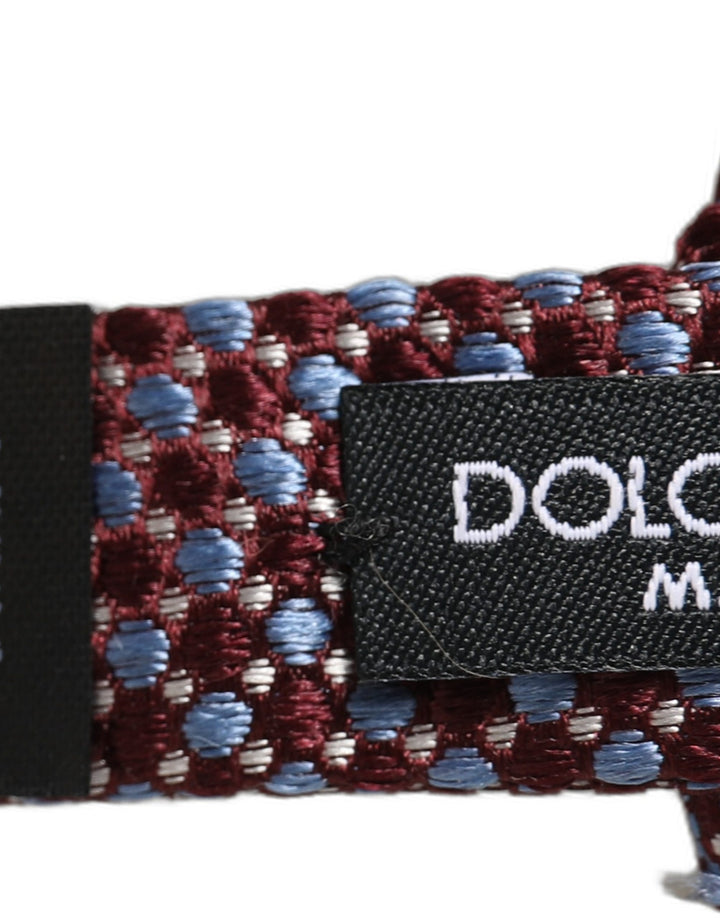 Dolce &amp; Gabbana Blue Burgundy Woven Adjustable Neck Papillon Bow Tie