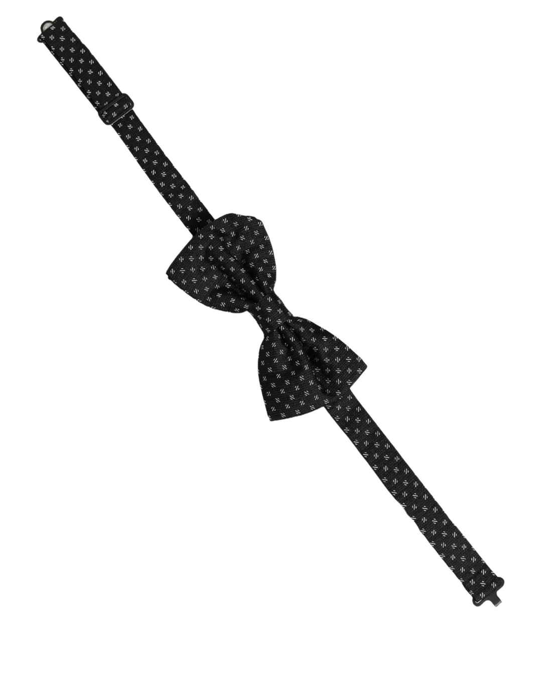 Dolce &amp; Gabbana Men Black Patterned Adjustable Neck Papillon Bow Tie