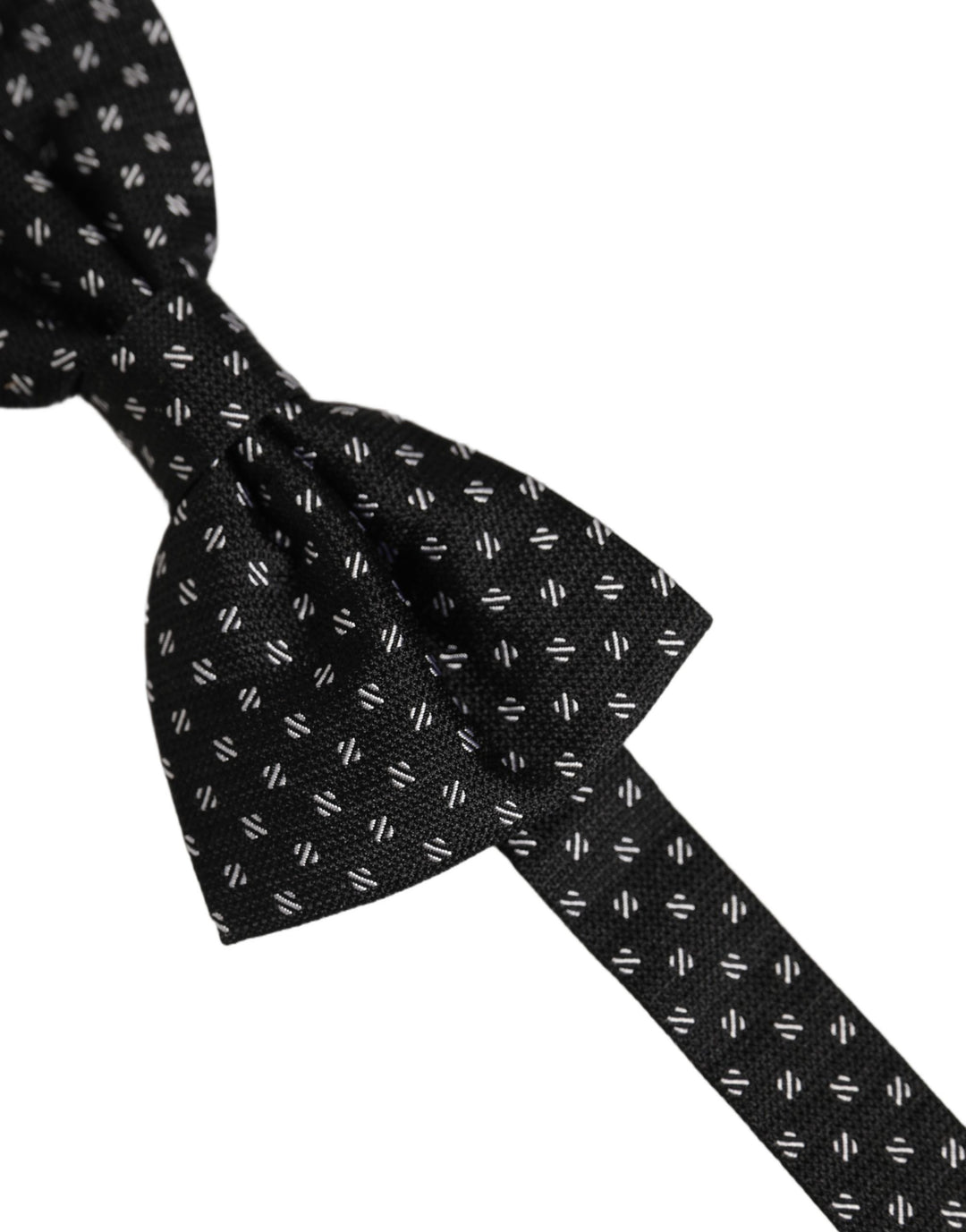 Dolce &amp; Gabbana Men Black Patterned Adjustable Neck Papillon Bow Tie