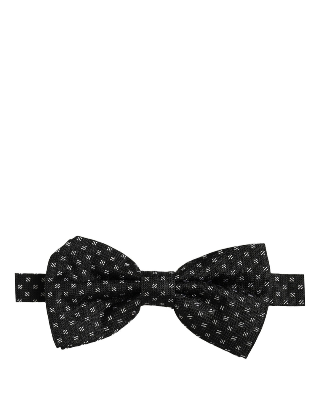 Dolce &amp; Gabbana Men Black Patterned Adjustable Neck Papillon Bow Tie