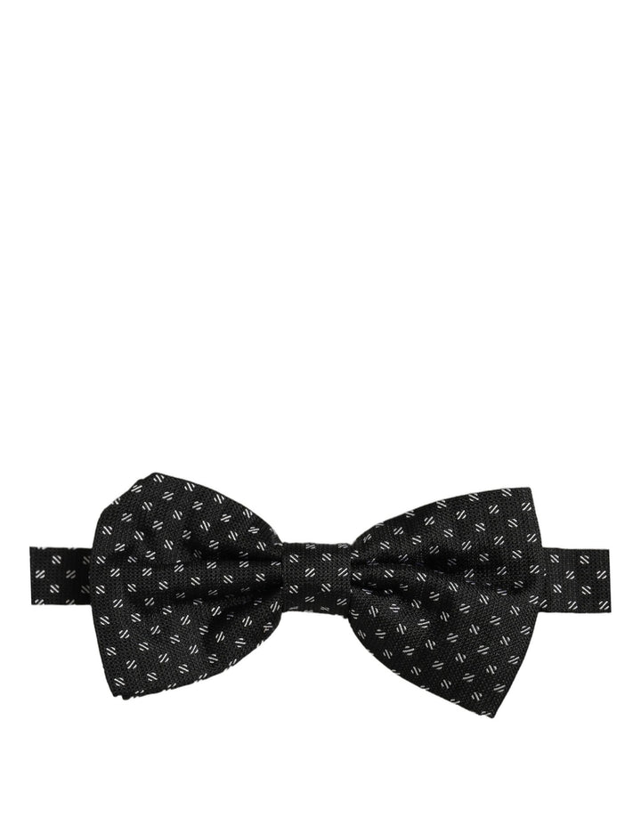 Dolce &amp; Gabbana Men Dark Gray Patterned Adjustable Neck Papillon Bow Tie