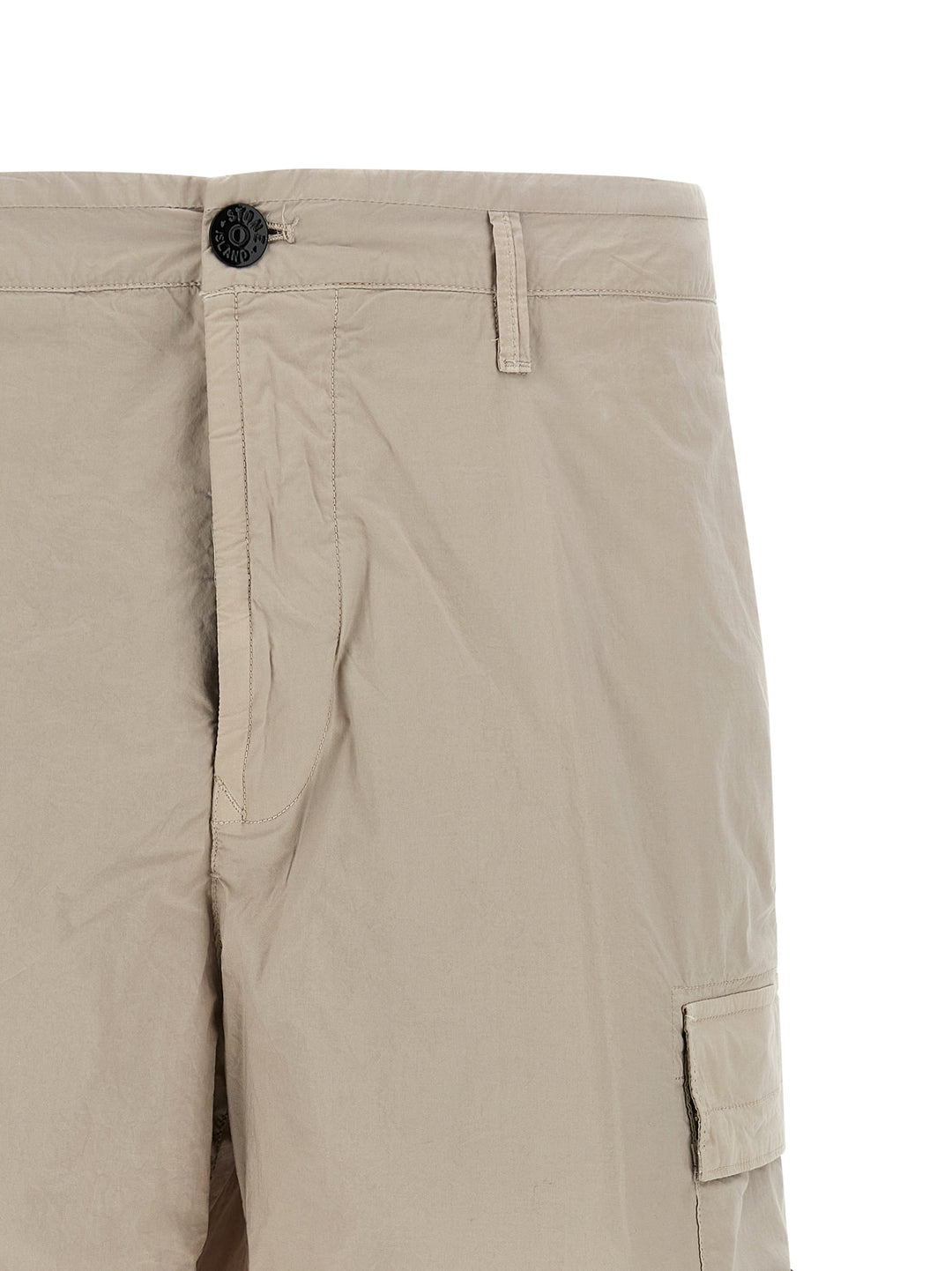 Stone Island Gray Cotton Bermuda Shorts